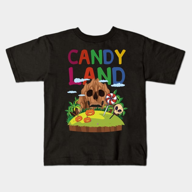candy land, Happy Halloween Kids T-Shirt by FatTize